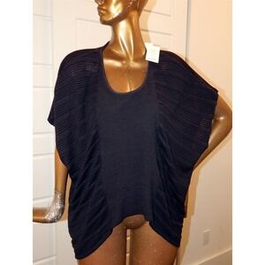 New Eileen Fisher Black Bateau Box Top Oversized Sweater sz‎ M